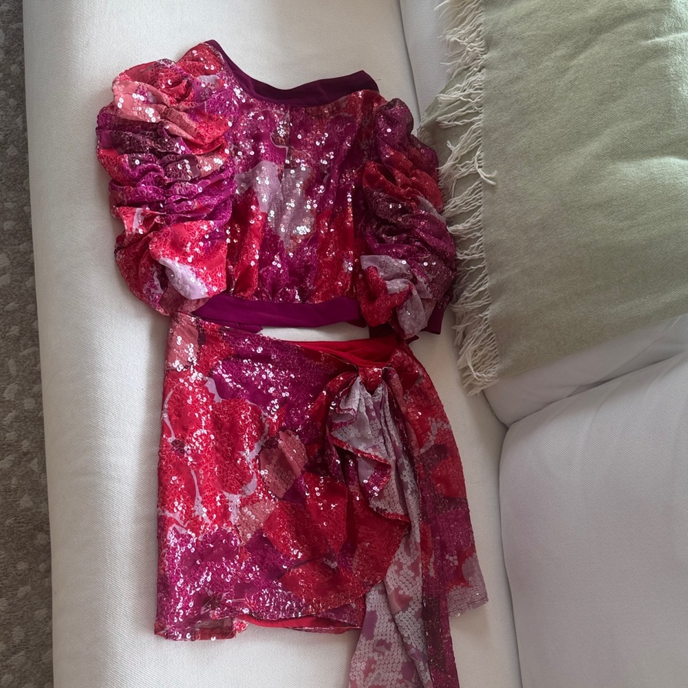 Elegant Pink and Red Kids Formal Dress